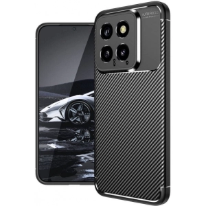 Xiaomi Mi 14 Kılıf Silikon Parmak İzi Bırakmayan Karbon Soft Negro Kapak - Siyah