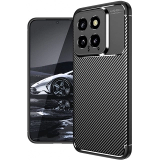 Xiaomi Mi 14 Kılıf Silikon Parmak İzi Bırakmayan Karbon Soft Negro Kapak - Siyah