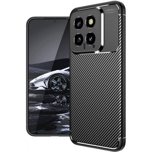 Xiaomi Mi 14 Kılıf Silikon Parmak İzi Bırakmayan Karbon Soft Negro Kapak - Siyah
