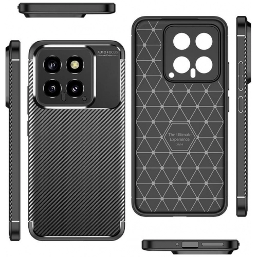 Xiaomi Mi 14 Kılıf Silikon Parmak İzi Bırakmayan Karbon Soft Negro Kapak - Siyah