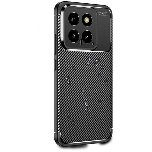 Xiaomi Mi 14 Kılıf Silikon Parmak İzi Bırakmayan Karbon Soft Negro Kapak - Siyah