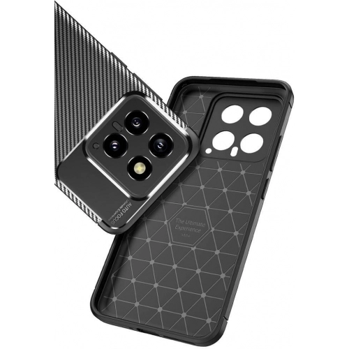 Xiaomi Mi 14 Kılıf Silikon Parmak İzi Bırakmayan Karbon Soft Negro Kapak - Siyah