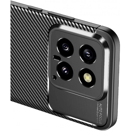 Xiaomi Mi 14 Kılıf Silikon Parmak İzi Bırakmayan Karbon Soft Negro Kapak - Siyah