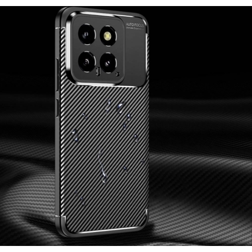 Xiaomi Mi 14 Kılıf Silikon Parmak İzi Bırakmayan Karbon Soft Negro Kapak - Siyah