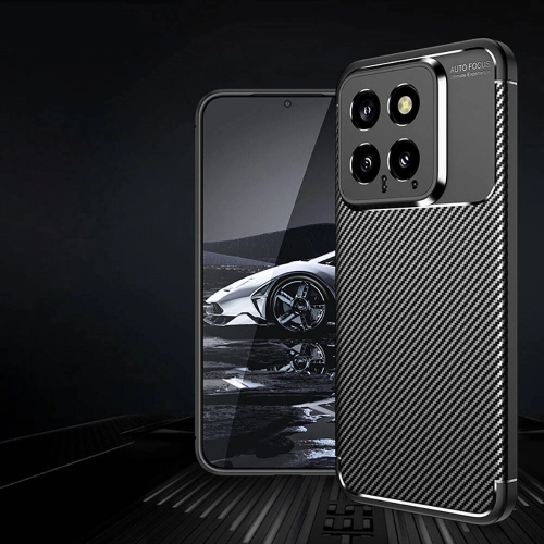 Xiaomi Mi 14 Kılıf Silikon Parmak İzi Bırakmayan Karbon Soft Negro Kapak - Siyah