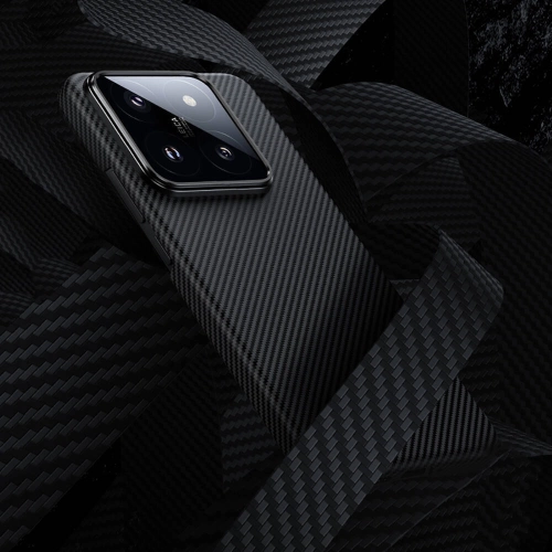 Xiaomi Mi 14 (6.1) Kılıf Magsafe Özellikli Karbon Fiber Benks Essential ArmorAir 600D Kevlar Kapak - Siyah