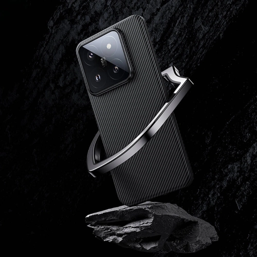 Xiaomi Mi 14 (6.1) Kılıf Magsafe Özellikli Karbon Fiber Benks Essential ArmorAir 600D Kevlar Kapak - Siyah