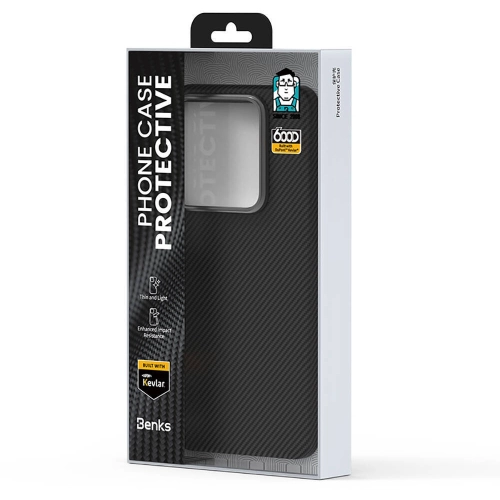 Xiaomi Mi 14 (6.1) Kılıf Magsafe Özellikli Karbon Fiber Benks Essential ArmorAir 600D Kevlar Kapak - Siyah