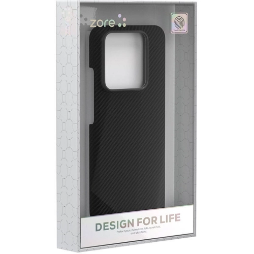 Xiaomi Mi 14 (6.1) Kılıf Magsafe Şarj Özellikli 600D Kevlar Zore Krek Karbon Kapak - Siyah