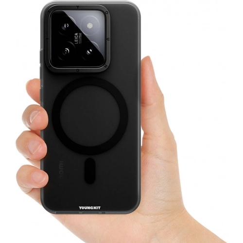 Xiaomi Mi 14 Kılıf Magsafe Şarj Özellikli Youngkit Hidden Sand Serisi Kapak - Beyaz