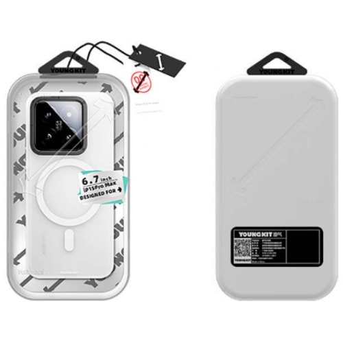 Xiaomi Mi 14 Kılıf Magsafe Şarj Özellikli Youngkit Hidden Sand Serisi Kapak - Beyaz