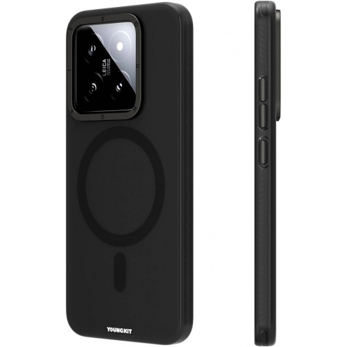 Xiaomi Mi 14 Kılıf Magsafe Şarj Özellikli Youngkit Hidden Sand Serisi Kapak - Siyah