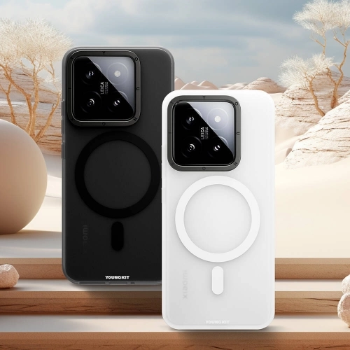 Xiaomi Mi 14 Kılıf Magsafe Şarj Özellikli Youngkit Hidden Sand Serisi Kapak - Siyah