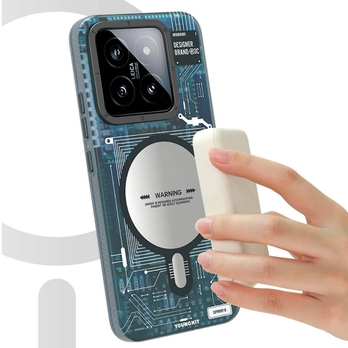 Xiaomi Mi 14 Kılıf Magsafe Şarj Özellikli YoungKit Technology Serisi Kapak - Beyaz