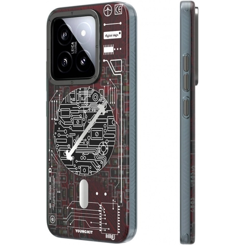 Xiaomi Mi 14 Kılıf Magsafe Şarj Özellikli YoungKit Technology Serisi Kapak - Mavi