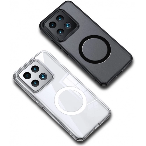 Xiaomi Mi 14 Kılıf Mat Arka Yüzey Wireless Şarj Özellikli Flet Magsafe Kapak - Şeffaf