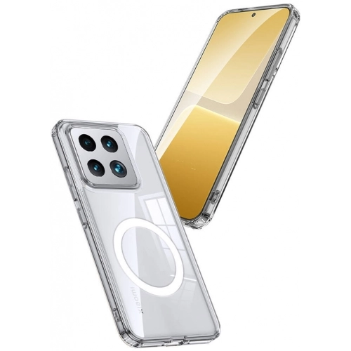 Xiaomi Mi 14 Kılıf Mat Arka Yüzey Wireless Şarj Özellikli Flet Magsafe Kapak - Siyah