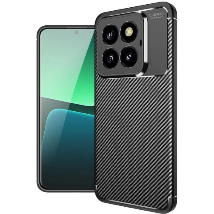 Xiaomi Mi 14 Pro Kılıf Silikon Parmak İzi Bırakmayan Karbon Soft Negro Kapak - Siyah