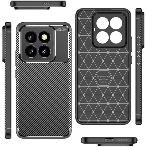 Xiaomi Mi 14 Pro Kılıf Silikon Parmak İzi Bırakmayan Karbon Soft Negro Kapak - Siyah