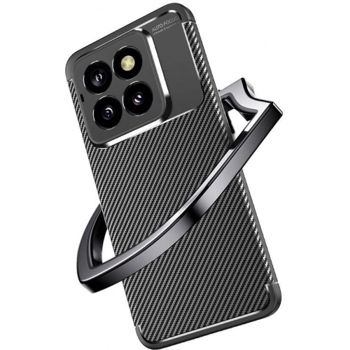 Xiaomi Mi 14 Pro Kılıf Silikon Parmak İzi Bırakmayan Karbon Soft Negro Kapak - Siyah