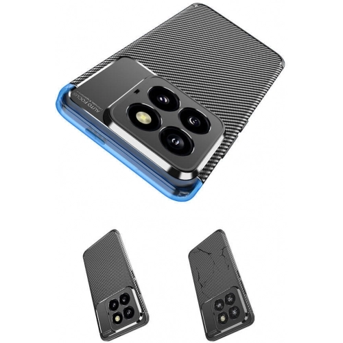 Xiaomi Mi 14 Pro Kılıf Silikon Parmak İzi Bırakmayan Karbon Soft Negro Kapak - Siyah