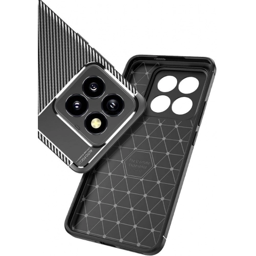 Xiaomi Mi 14 Pro Kılıf Silikon Parmak İzi Bırakmayan Karbon Soft Negro Kapak - Siyah