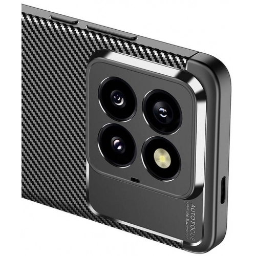 Xiaomi Mi 14 Pro Kılıf Silikon Parmak İzi Bırakmayan Karbon Soft Negro Kapak - Siyah