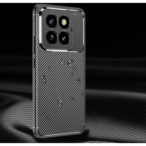 Xiaomi Mi 14 Pro Kılıf Silikon Parmak İzi Bırakmayan Karbon Soft Negro Kapak - Siyah