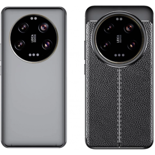 Xiaomi Mi 14 Ultra Kılıf Deri Görünümlü Lüks Parmak İzi Bırakmaz Niss Silikon Kapak - Siyah