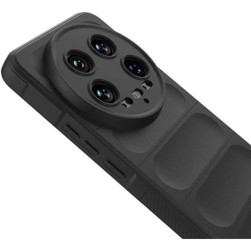 Xiaomi Mi 14 Ultra Kılıf Esnek TPU Oyuklu Arka Yüzey Tasarımlı Zore Etnik Silikon Kapak - Siyah