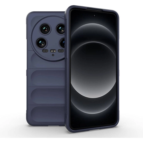 Xiaomi Mi 14 Ultra Kılıf Esnek TPU Oyuklu Arka Yüzey Tasarımlı Zore Etnik Silikon Kapak - Lacivert