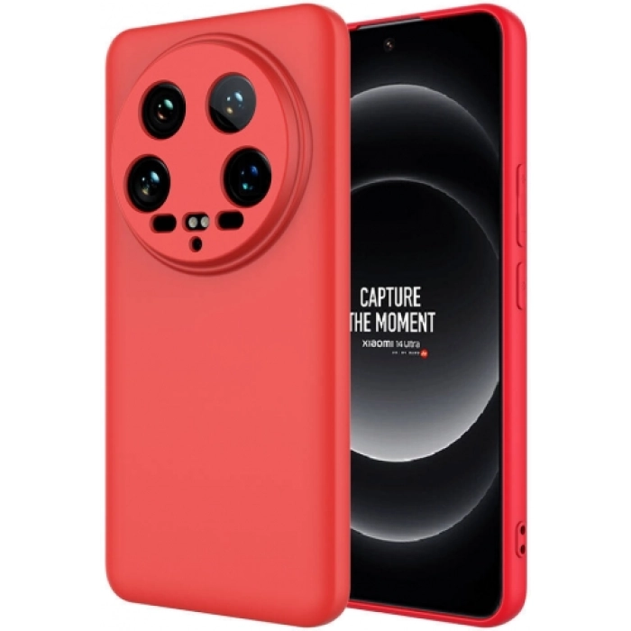Xiaomi Mi 14 Ultra Kılıf İçi Kadife Mat Mara Lansman Silikon Kapak  - Kırmızı