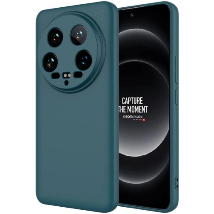 Xiaomi Mi 14 Ultra Kılıf İçi Kadife Mat Mara Lansman Silikon Kapak  - Koyu Yeşil