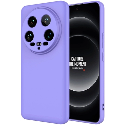 Xiaomi Mi 14 Ultra Kılıf İçi Kadife Mat Mara Lansman Silikon Kapak  - Lila