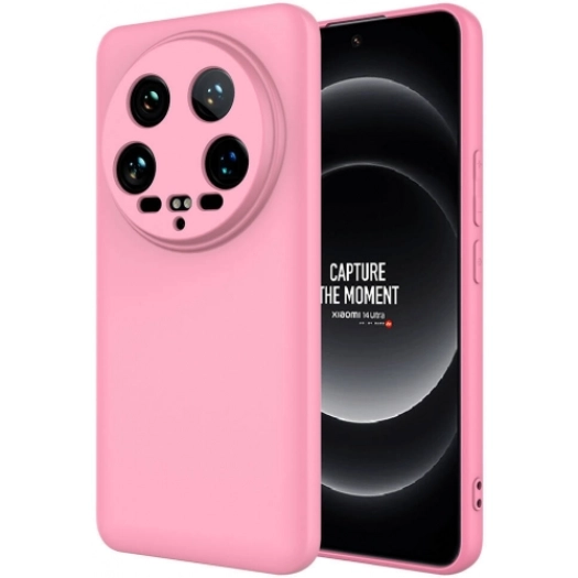 Xiaomi Mi 14 Ultra Kılıf İçi Kadife Mat Mara Lansman Silikon Kapak  - Pembe