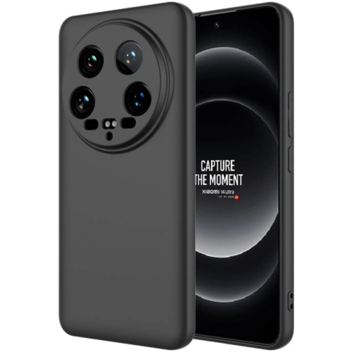Xiaomi Mi 14 Ultra Kılıf İçi Kadife Mat Mara Lansman Silikon Kapak  - Siyah