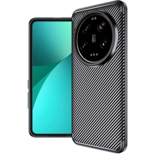 Xiaomi Mi 14 Ultra Kılıf Silikon Parmak İzi Bırakmayan Karbon Soft Negro Kapak - Siyah