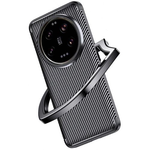 Xiaomi Mi 14 Ultra Kılıf Silikon Parmak İzi Bırakmayan Karbon Soft Negro Kapak - Siyah