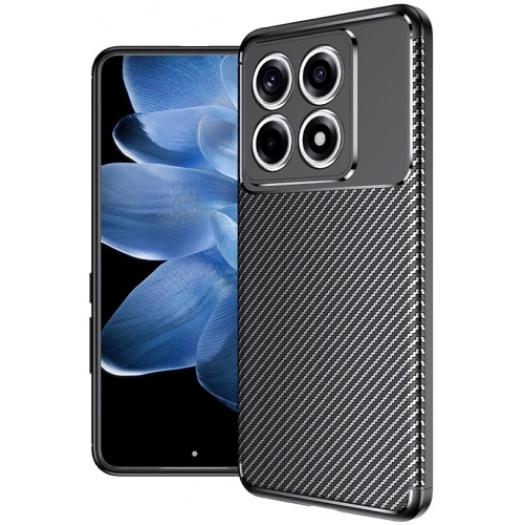 Xiaomi Mi 14T Kılıf Silikon Parmak İzi Bırakmayan Karbon Soft Negro Kapak - Siyah