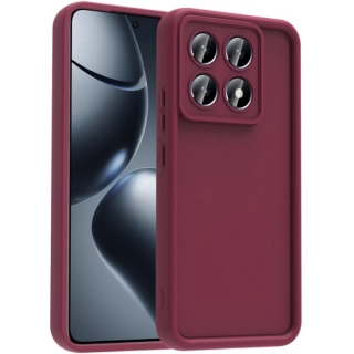 Xiaomi Mi 14T Pro ile Uyumlu Kılıf Kamera Korumalı Silikon Ananas Kapak - Mürdüm