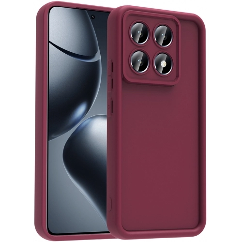 Xiaomi Mi 14T Pro ile Uyumlu Kılıf Kamera Korumalı Silikon Ananas Kapak - Mürdüm