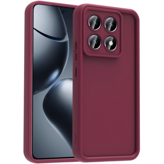 Xiaomi Mi 14T Pro ile Uyumlu Kılıf Kamera Korumalı Silikon Ananas Kapak - Mürdüm