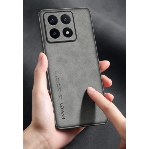 Xiaomi Mi 14T Pro ile Uyumlu Kılıf Lüks Şık Deri PU Silikon Darbeye Dayanıklı Parmak İzi Bırakmayan Hide Kapak - Siyah