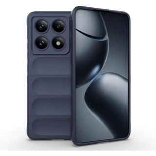 Xiaomi Mi 14T Pro Kılıf Esnek TPU Oyuklu Arka Yüzey Tasarımlı Zore Etnik Silikon Kapak - Lacivert