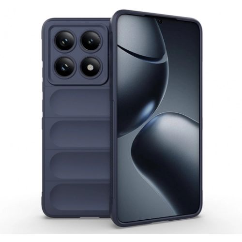 Xiaomi Mi 14T Pro Kılıf Esnek TPU Oyuklu Arka Yüzey Tasarımlı Zore Etnik Silikon Kapak - Lacivert