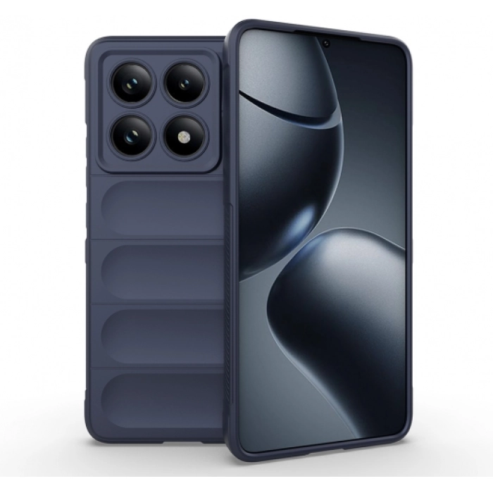 Xiaomi Mi 14T Pro Kılıf Esnek TPU Oyuklu Arka Yüzey Tasarımlı Zore Etnik Silikon Kapak - Lacivert