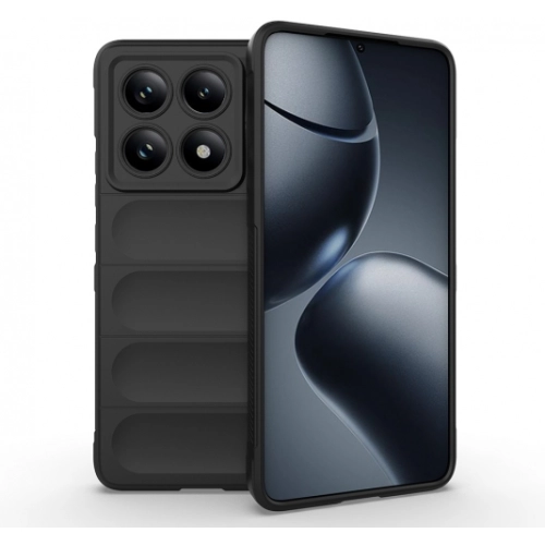 Xiaomi Mi 14T Pro Kılıf Esnek TPU Oyuklu Arka Yüzey Tasarımlı Zore Etnik Silikon Kapak - Siyah