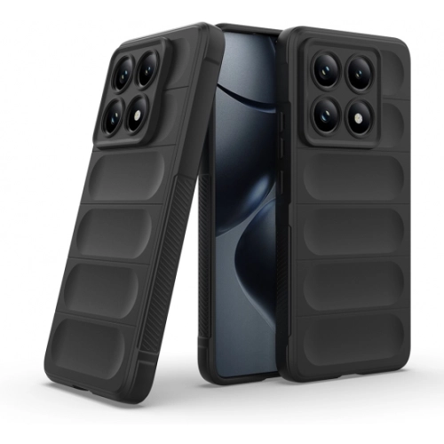 Xiaomi Mi 14T Pro Kılıf Esnek TPU Oyuklu Arka Yüzey Tasarımlı Zore Etnik Silikon Kapak - Siyah