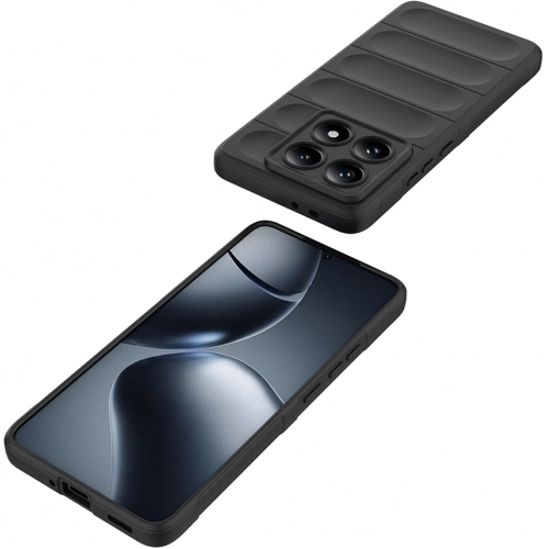 Xiaomi Mi 14T Pro Kılıf Esnek TPU Oyuklu Arka Yüzey Tasarımlı Zore Etnik Silikon Kapak - Siyah