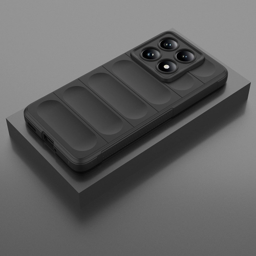 Xiaomi Mi 14T Pro Kılıf Esnek TPU Oyuklu Arka Yüzey Tasarımlı Zore Etnik Silikon Kapak - Siyah